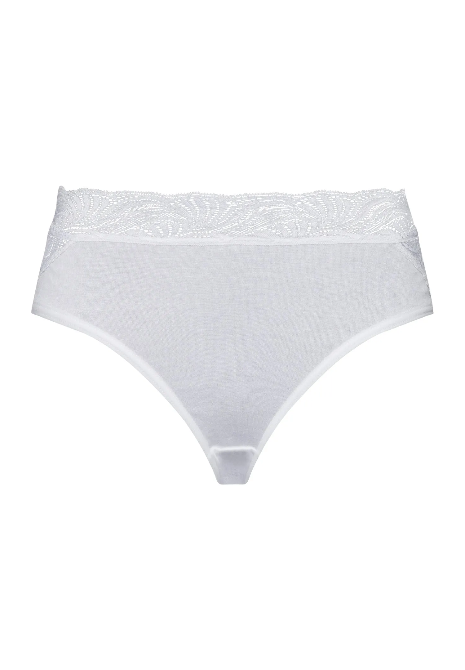 Cotton Delight Lace Trim Cotton Hi-Cut Brief | White 71835-101